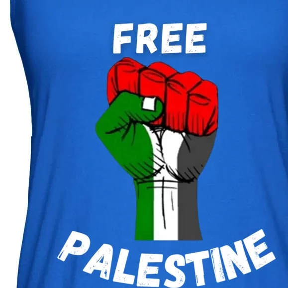 Free Palestine Gaza Arabic Flag Great Gift Ladies Essential Flowy Tank