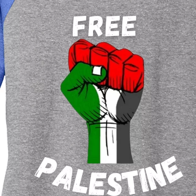 Free Palestine Gaza Arabic Flag Great Gift Women's Tri-Blend 3/4-Sleeve Raglan Shirt