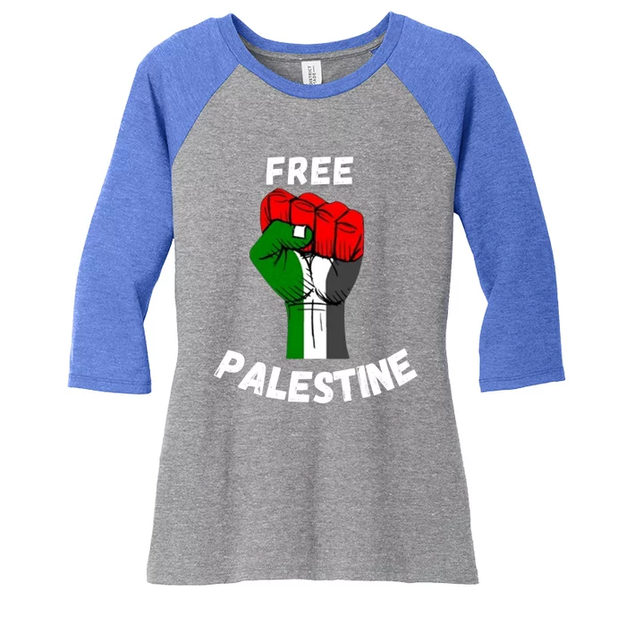 Free Palestine Gaza Arabic Flag Great Gift Women's Tri-Blend 3/4-Sleeve Raglan Shirt