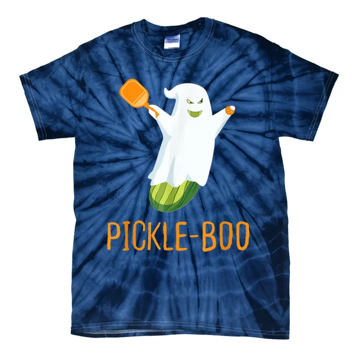 Funny Pickle Ghost Loves To Play Pickleball At Halloween Tie-Dye T-Shirt