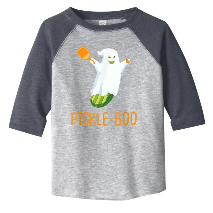 Funny Pickle Ghost Loves To Play Pickleball At Halloween Toddler Fine Jersey T-Shirt