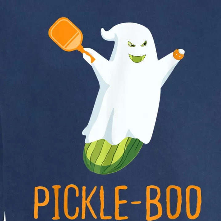 Funny Pickle Ghost Loves To Play Pickleball At Halloween Garment-Dyed Sweatshirt