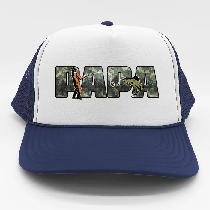 Fishing Papa Gift For Father's Day Trucker Hat