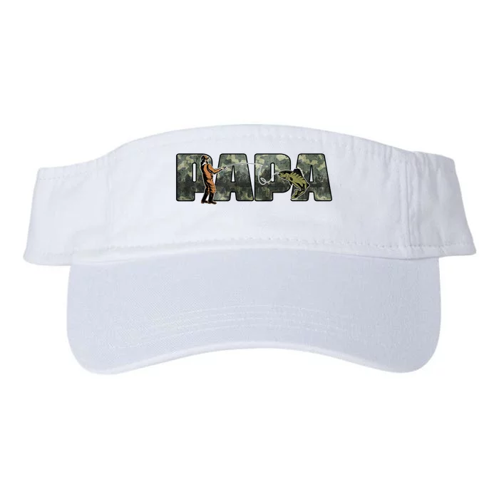 Fishing Papa Gift For Father's Day Valucap Bio-Washed Visor