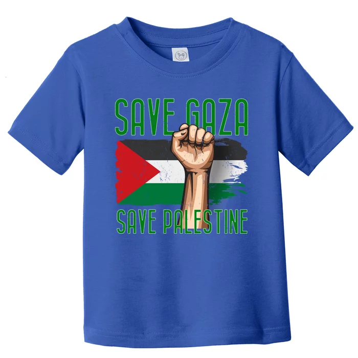 Free Palestine Gaza Flag Arabic Freedom Distressed Vintage Cute Gift Toddler T-Shirt