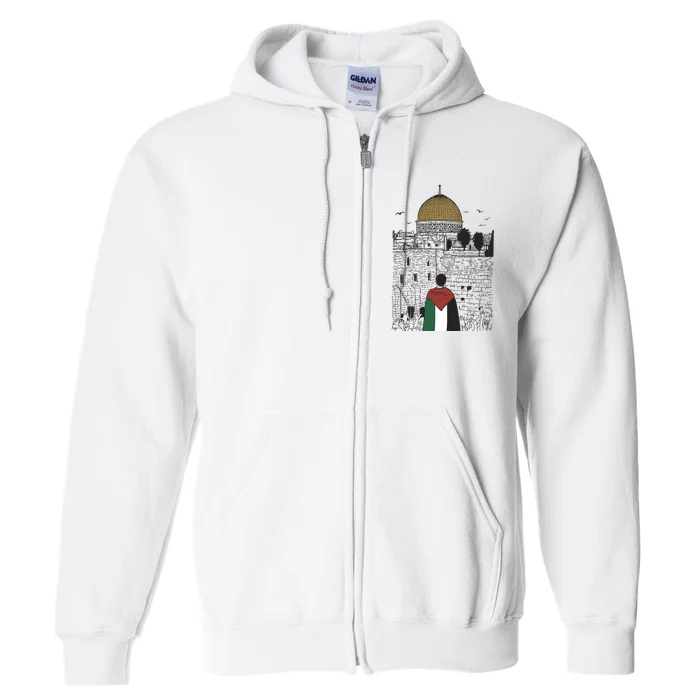 Free Palestine Gaza Palestine Support Full Zip Hoodie