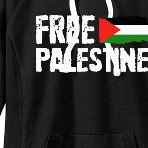 Free Palestine Gaza Flag Arabic Freedom for Palestinians Women's Fleece Hoodie