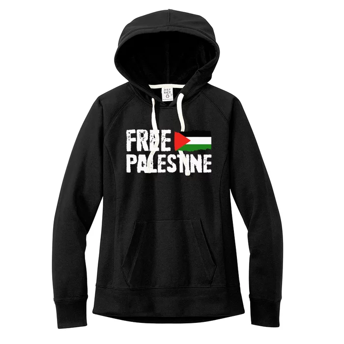 Free Palestine Gaza Flag Arabic Freedom for Palestinians Women's Fleece Hoodie