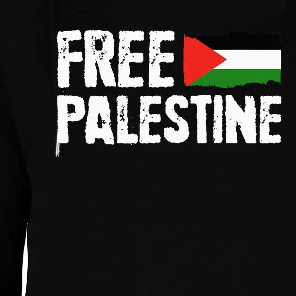 Free Palestine Gaza Flag Arabic Freedom for Palestinians Womens Funnel Neck Pullover Hood