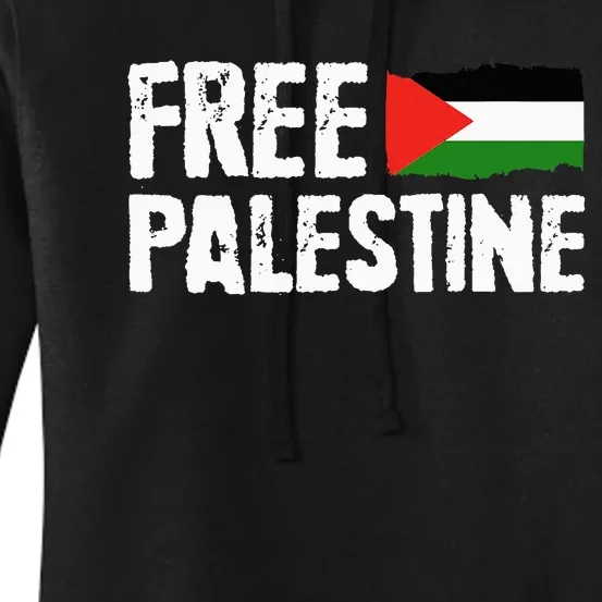 Free Palestine Gaza Flag Arabic Freedom for Palestinians Women's Pullover Hoodie