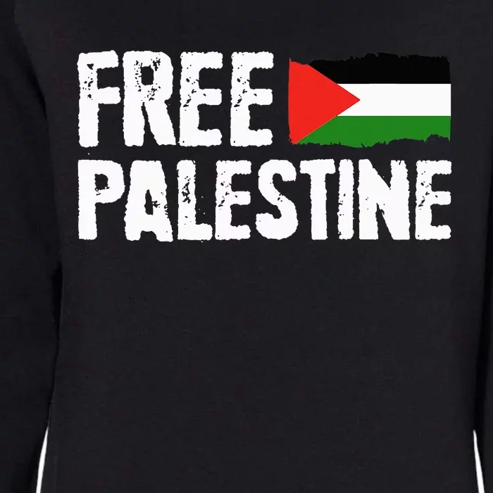 Free Palestine Gaza Flag Arabic Freedom for Palestinians Womens California Wash Sweatshirt