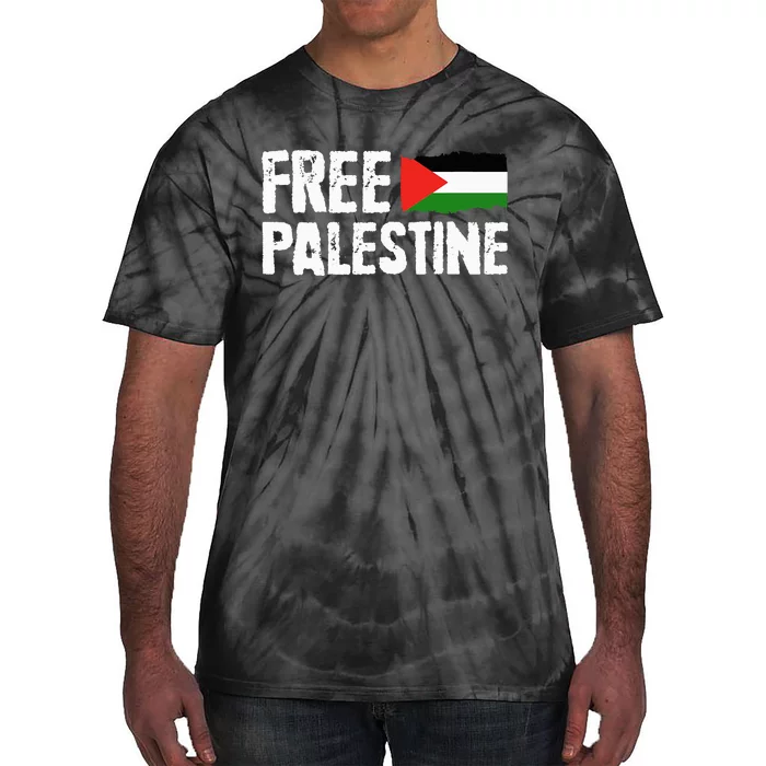 Free Palestine Gaza Flag Arabic Freedom for Palestinians Tie-Dye T-Shirt