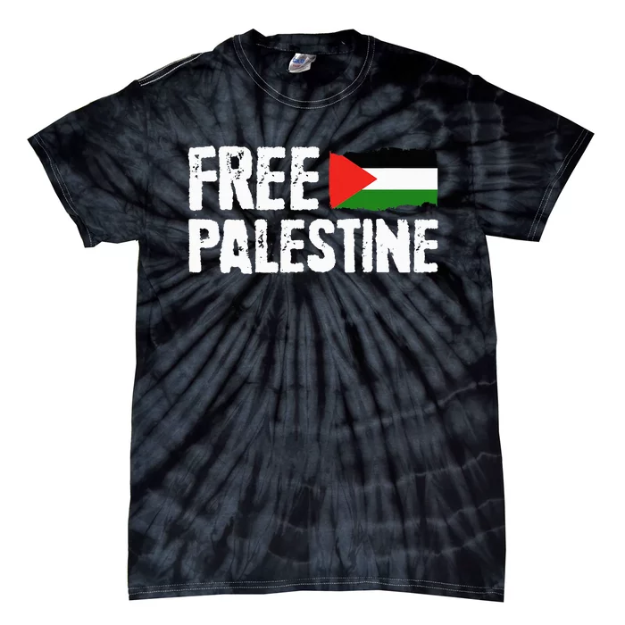 Free Palestine Gaza Flag Arabic Freedom for Palestinians Tie-Dye T-Shirt