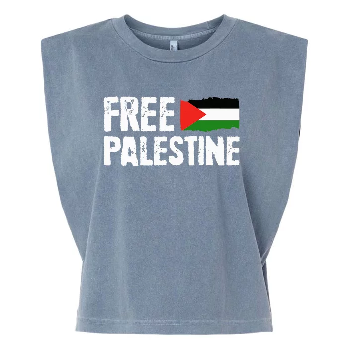 Free Palestine Gaza Flag Arabic Freedom for Palestinians Garment-Dyed Women's Muscle Tee