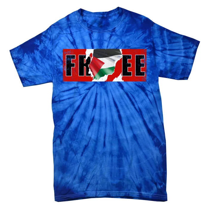 Free Palestine Gaza Flag Arabic Freedom Vintage Funny Gift Tie-Dye T-Shirt