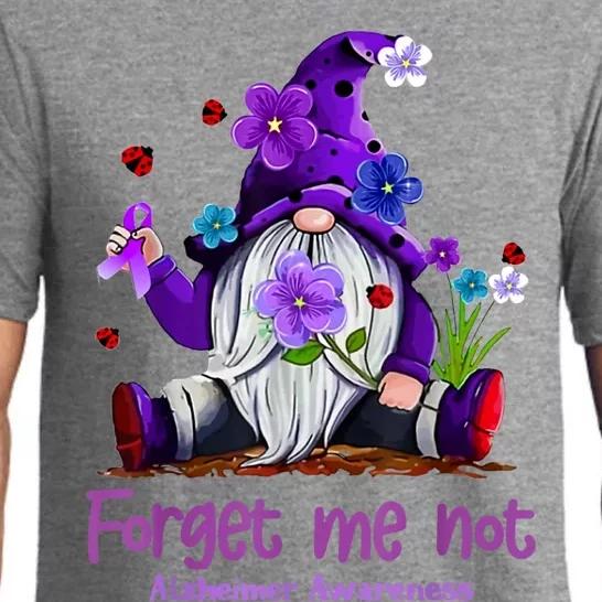 Forget Purple Gnome Me Not Purple Alzheimers Awareness Pajama Set