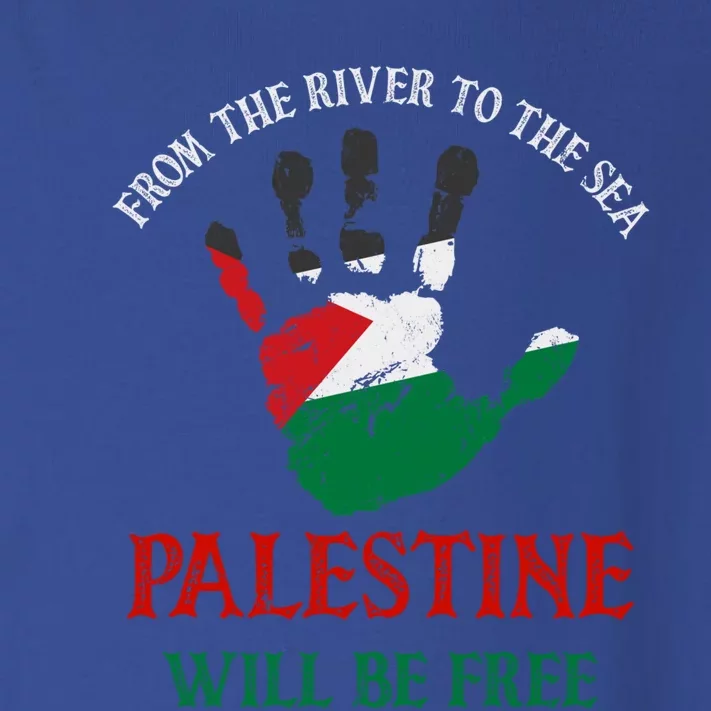 Free Palestine Gaza Flag Arabic Will Be Free Distressed Gift Toddler Long Sleeve Shirt