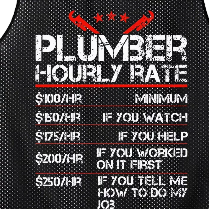 Funny Plumber Gifts Plumber Hourly Labor Rates Plumber Mesh Reversible Basketball Jersey Tank