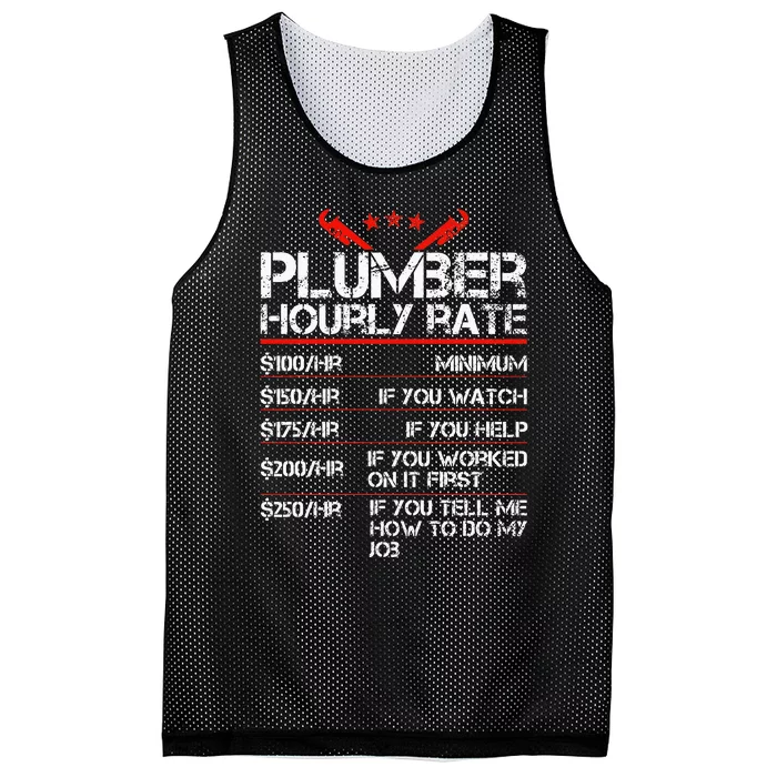 Funny Plumber Gifts Plumber Hourly Labor Rates Plumber Mesh Reversible Basketball Jersey Tank