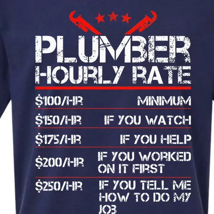 Funny Plumber Gifts Plumber Hourly Labor Rates Plumber Sueded Cloud Jersey T-Shirt