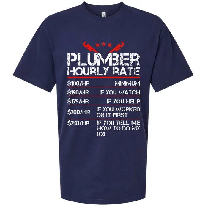 Funny Plumber Gifts Plumber Hourly Labor Rates Plumber Sueded Cloud Jersey T-Shirt