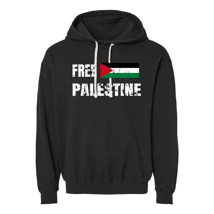 Free Palestine Gaza Flag Arabic Freedom For Palestinians Gift Garment-Dyed Fleece Hoodie