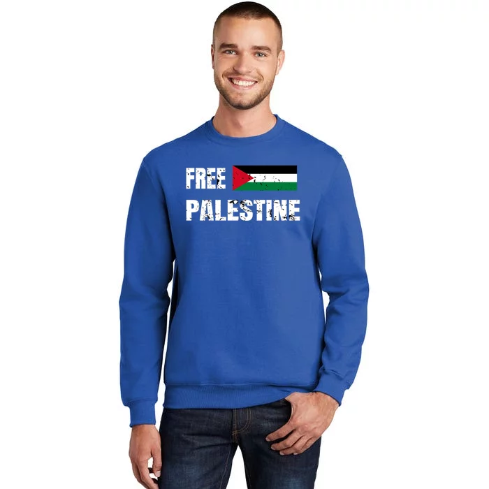 Free Palestine Gaza Flag Arabic Freedom For Palestinians Gift Tall Sweatshirt