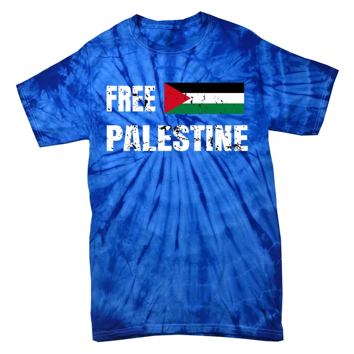 Free Palestine Gaza Flag Arabic Freedom For Palestinians Gift Tie-Dye T-Shirt