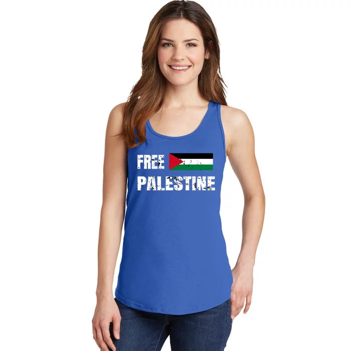 Free Palestine Gaza Flag Arabic Freedom For Palestinians Cool Gift Ladies Essential Tank