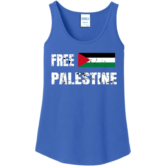 Free Palestine Gaza Flag Arabic Freedom For Palestinians Cool Gift Ladies Essential Tank