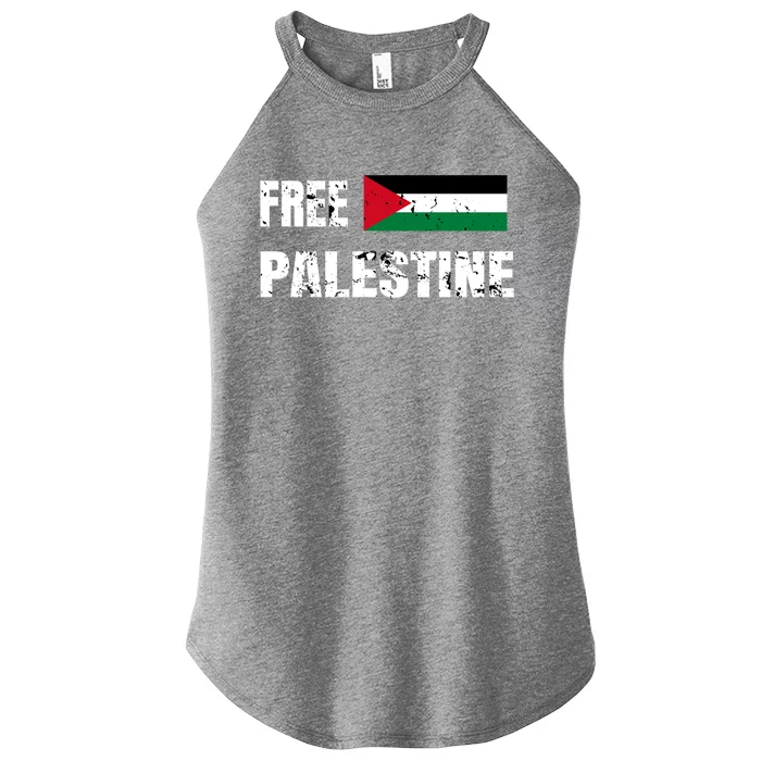 Free Palestine Gaza Flag Arabic Freedom For Palestinians Cool Gift Women’s Perfect Tri Rocker Tank