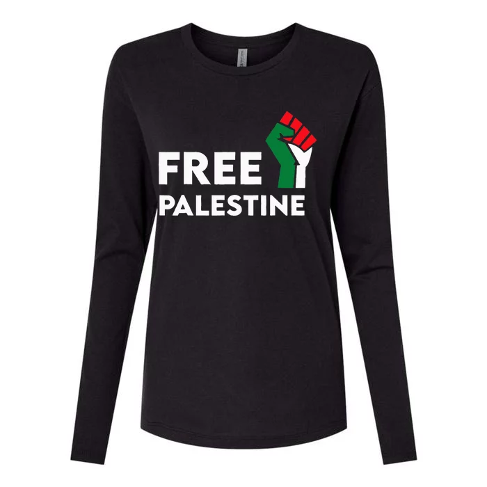 Free Palestine Gaza Flag Freedom for Palestinians Womens Cotton Relaxed Long Sleeve T-Shirt