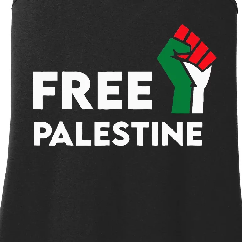 Free Palestine Gaza Flag Freedom for Palestinians Ladies Essential Tank