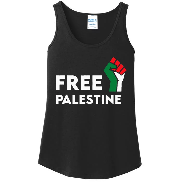 Free Palestine Gaza Flag Freedom for Palestinians Ladies Essential Tank