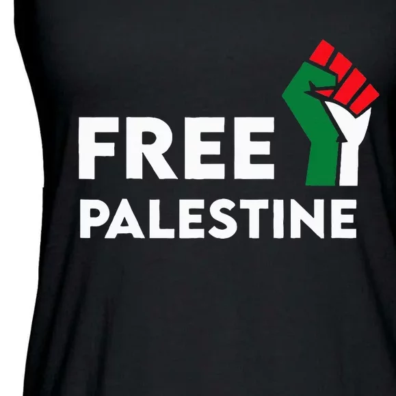 Free Palestine Gaza Flag Freedom for Palestinians Ladies Essential Flowy Tank