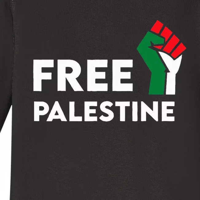 Free Palestine Gaza Flag Freedom for Palestinians Baby Long Sleeve Bodysuit