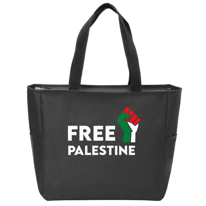 Free Palestine Gaza Flag Freedom for Palestinians Zip Tote Bag