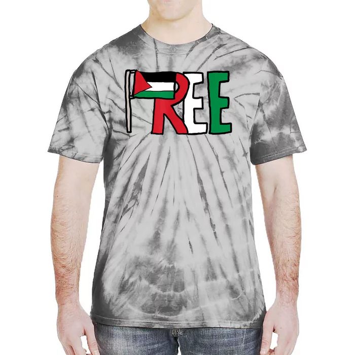 Free Palestine Gaza Palestinian Flag Tie-Dye T-Shirt