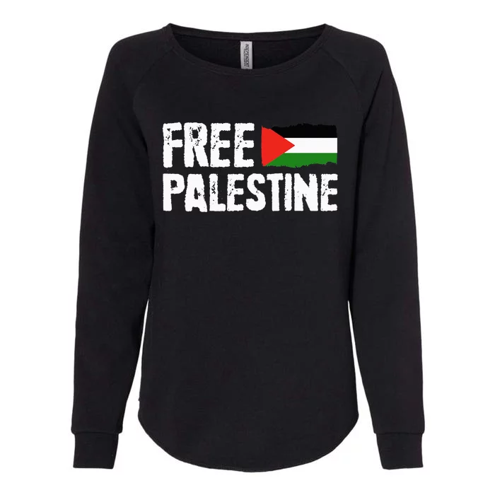 Free Palestine Gaza Flag Arabic Freedom for Palestinians Womens California Wash Sweatshirt