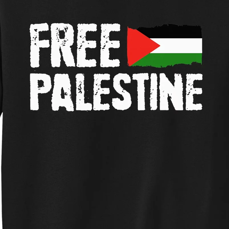 Free Palestine Gaza Flag Arabic Freedom for Palestinians Tall Sweatshirt