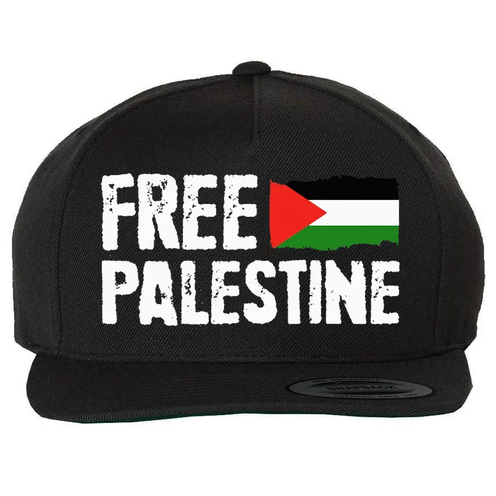 Free Palestine Gaza Flag Arabic Freedom for Palestinians Wool Snapback Cap