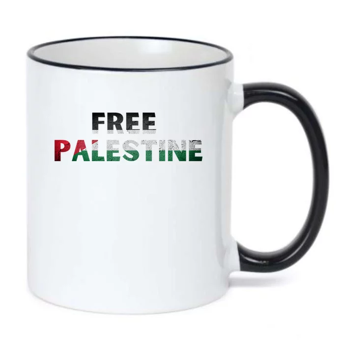 Free Palestine Gaza Flag Arabic Gift Black Color Changing Mug