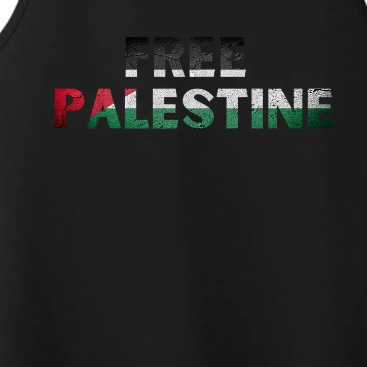 Free Palestine Gaza Flag Arabic Gift Performance Tank