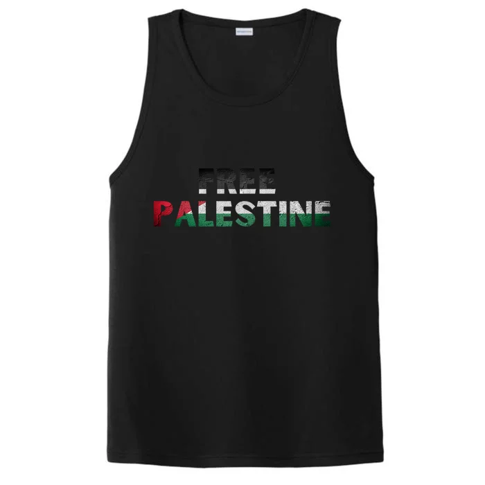 Free Palestine Gaza Flag Arabic Gift Performance Tank