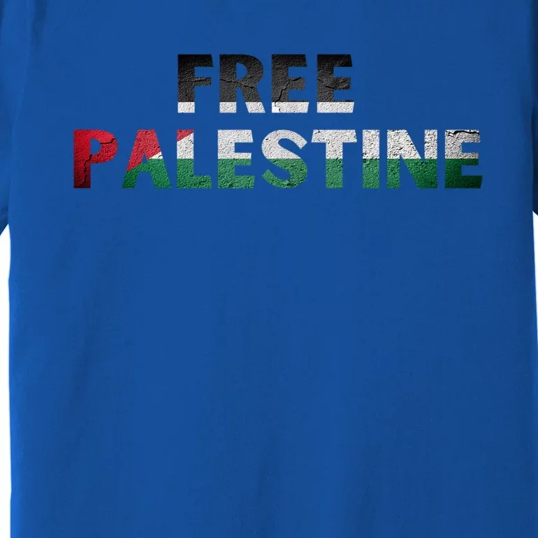 Free Palestine Gaza Flag Arabic Gift Premium T-Shirt