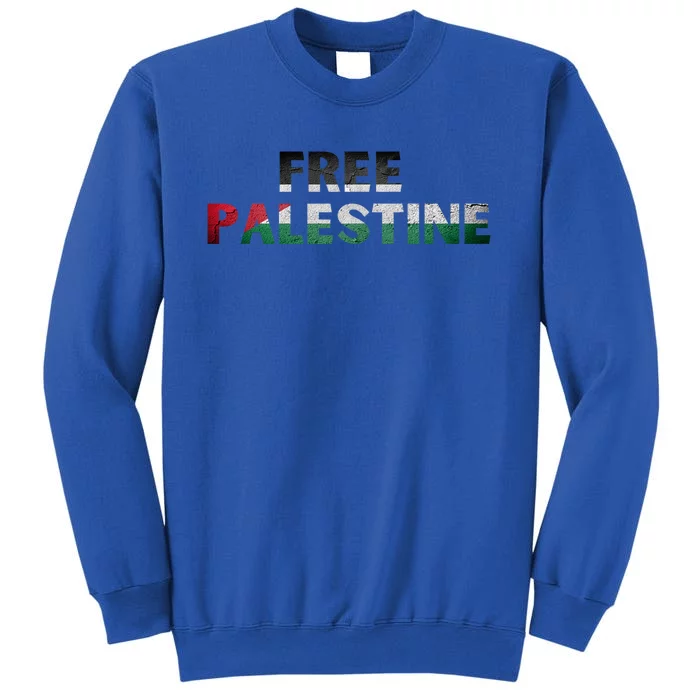 Free Palestine Gaza Flag Arabic Gift Tall Sweatshirt