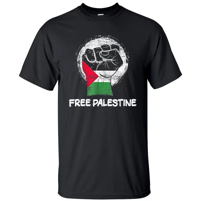 Free Palestine Gaza Palestinian Flag Tall T-Shirt