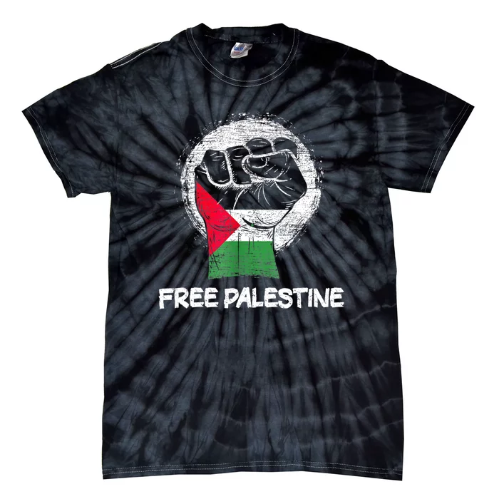 Free Palestine Gaza Palestinian Flag Tie-Dye T-Shirt