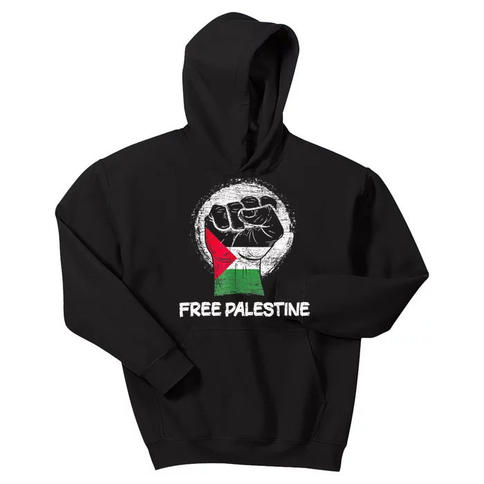 Free Palestine Gaza Palestinian Flag Kids Hoodie