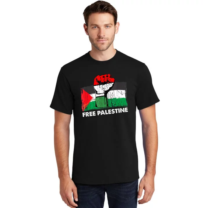 Free Palestine Gaza Palestinian Flag Tall T-Shirt